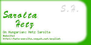 sarolta hetz business card